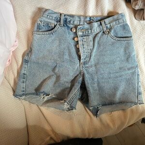 Princess Polly Denim Asymmetrical Shorts